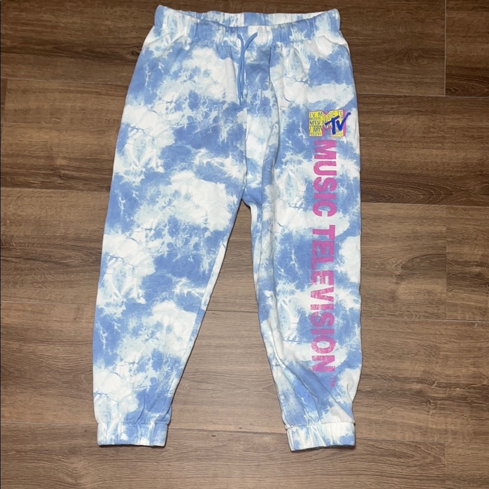 MTV Blue and Pink Tie-Dye Joggers